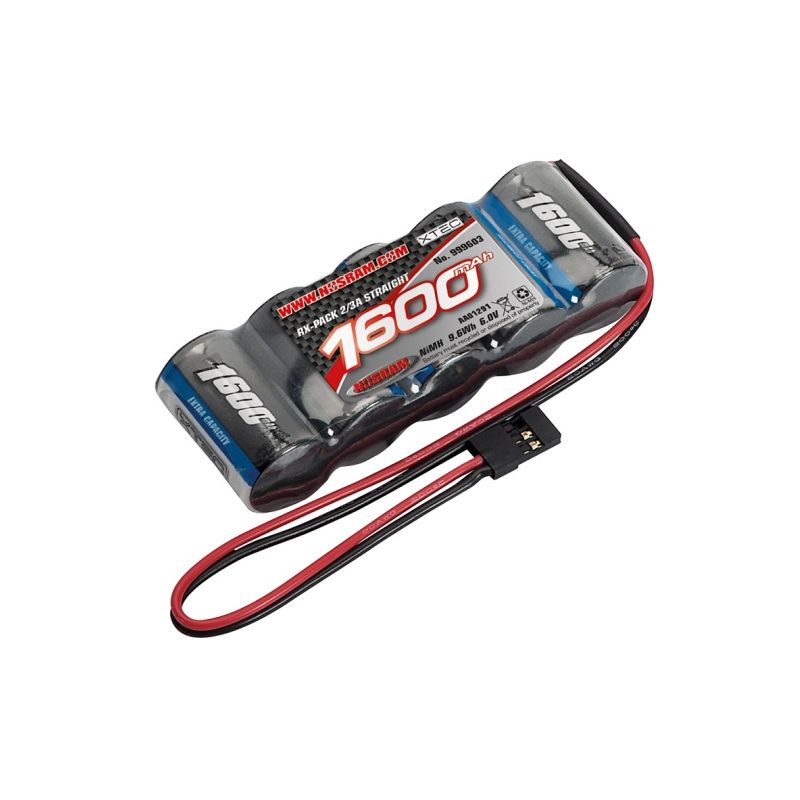 XTEC RX-pack Straight 2/3A NiMH - JR - 6.0V - 1600mAh - 1