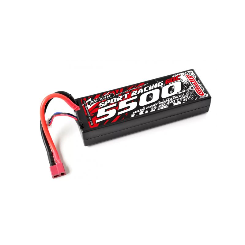 Sport Racing 60C - 5500mAh - 7,4V 2S - LiPo Stick Hardcase - T-Dean - 1